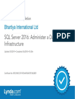 SQLServer2016 AdministeraDatabaseInfrastructure CertificateOfCompletion