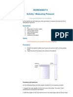 Worksheet 6 Activity - Measuring Pressure: Equipment