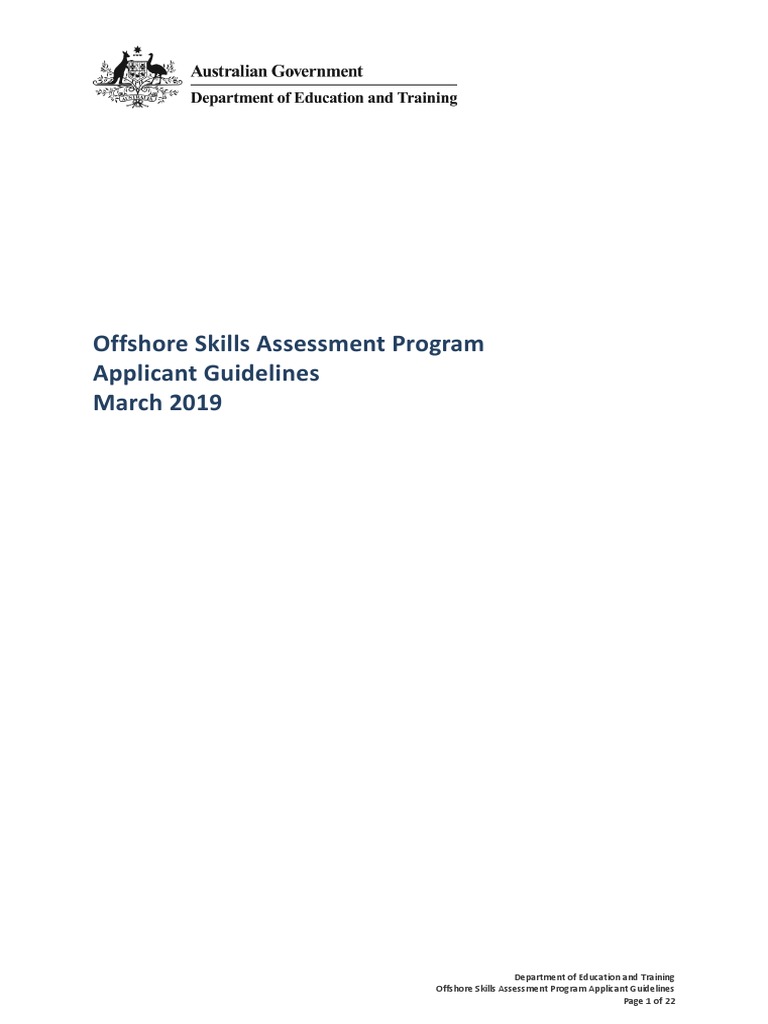 Offshore Skills Assessment Program Guide | PDF | Vocational Education ...
