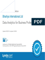 Bhartiya International LTD: Data Analytics For Business Professionals