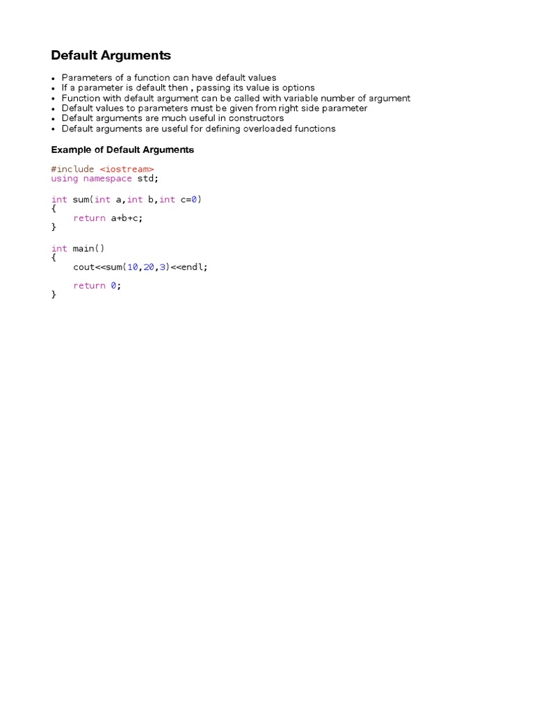 Understanding Default Function Arguments | PDF | Teaching Methods ...