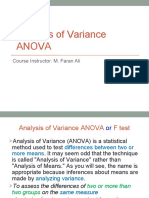 ANALYSIS OF VARIANCE (Independent Samples) New