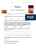 " Holes": Chapter 7-12 Comprehension Qna