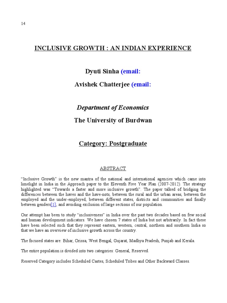 Inclusive Growth in India: A State Analysis | PDF | Literacy ...