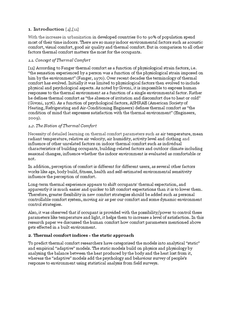 Factors Influencing Thermal Comfort | PDF | Heat Transfer | Branches Of ...