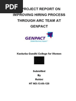 A Project Report On Improving Hiring Process Through Arc Team at Genpact