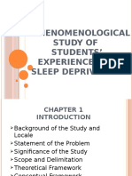A Phenomenological Study of Students' Experiences On Sleep Deprivation