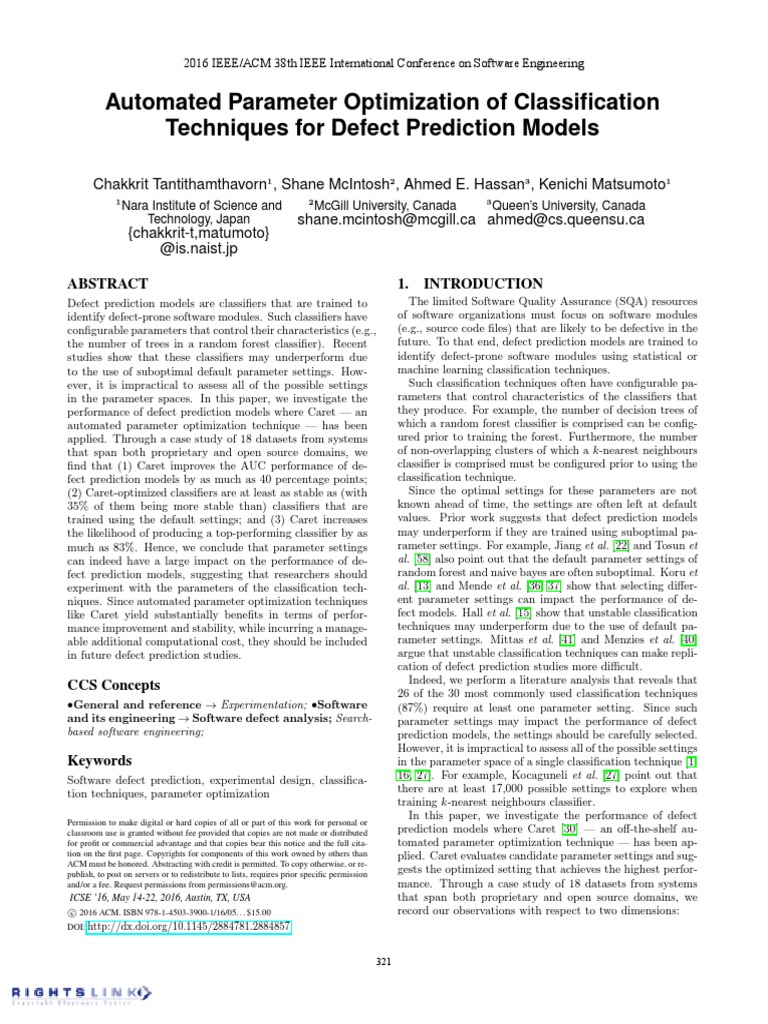 Automated Parameter Optimization of Classification Techniques For ...