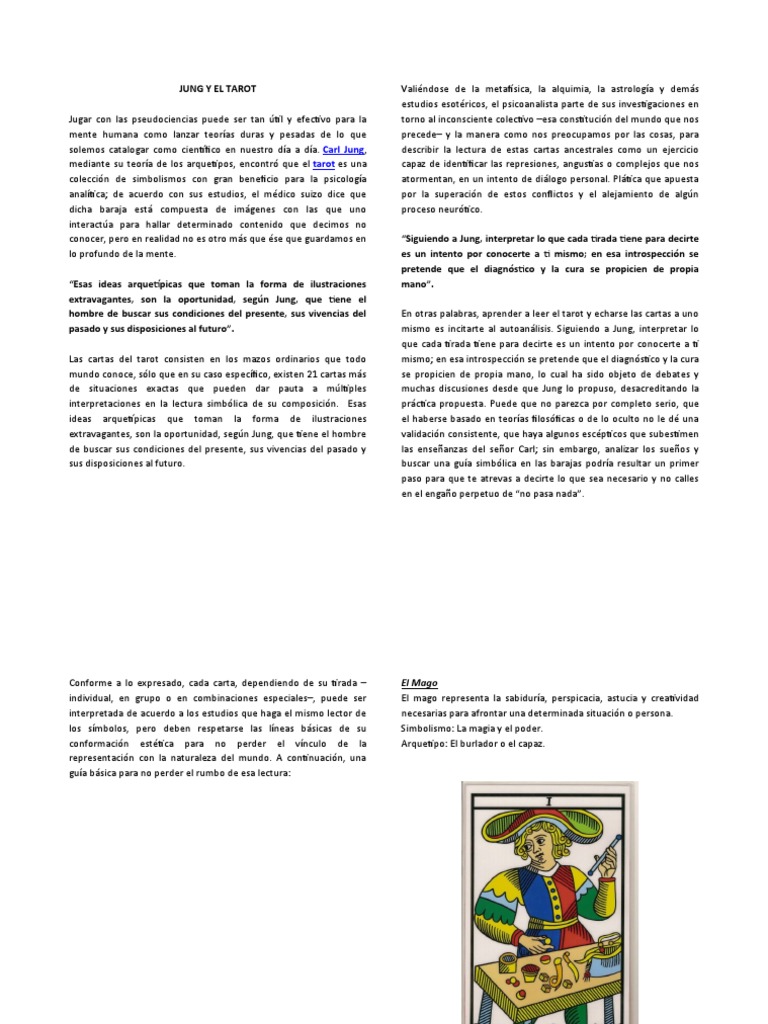 Jung y El Tarot Analisis | PDF | Carl Jung | Tarot