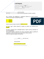 8.2 Alerta Pré-Protesto - Carta de Cobrança