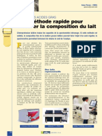 Analyse Des Acides Gras, Une Méthode Rapide Pour Mesurer La Composition Du Lait