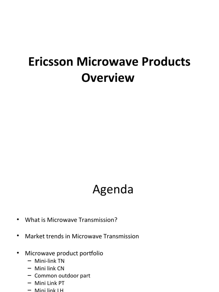 Ericsson Microwave Product Overview | PDF | Radio | Router (Computing)