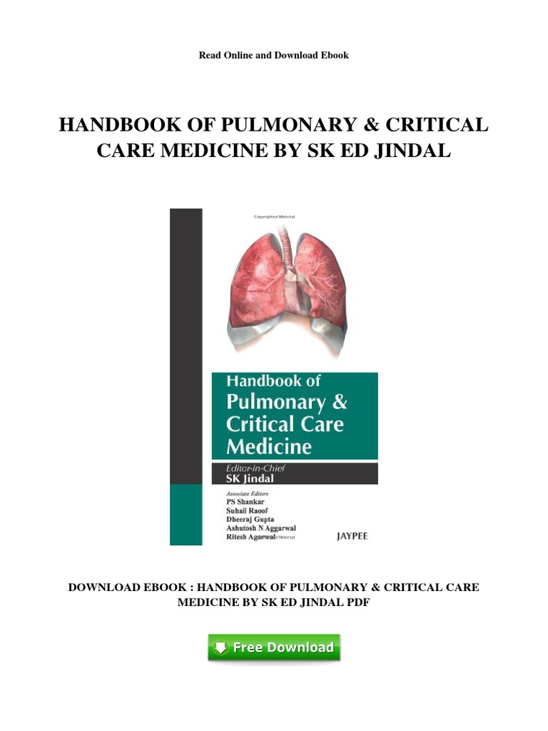 Handbook of Pulmonary & Critical Care Medicine by SK Ed Jindal | PDF ...