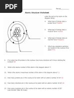 Grade 8 Atomic Structure Worksheet | PDF | Atoms | Proton