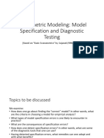 Econometric Modeling: Model Specification and Diagnostic Testing