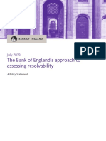 Bank of Englands Approach To Assessing Resolvability Ps