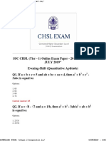 CHSL Tier 1 Papers Quantitative Aptitude 11 July 2019 Evening Shift PDF