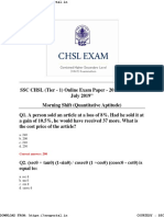 CHSL Tier 1 Papers Quantitative Aptitude 02 July 2019 Morning Shift PDF
