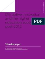 Disruptive Innovation and The UK HE Ecosystem Post 2012