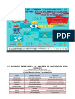 Programación Xvi Encuentro Departamental de Semilleros de Investigacion Redcolsi 2019