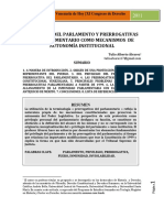 T. Alvarez - Privilegio Del Parlamento y Prerrogativas Del Parlamentario Como Mecanismo de Autonomía Institucional PDF