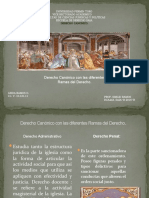 derecho canonico  con las diferentes ramas del derecho