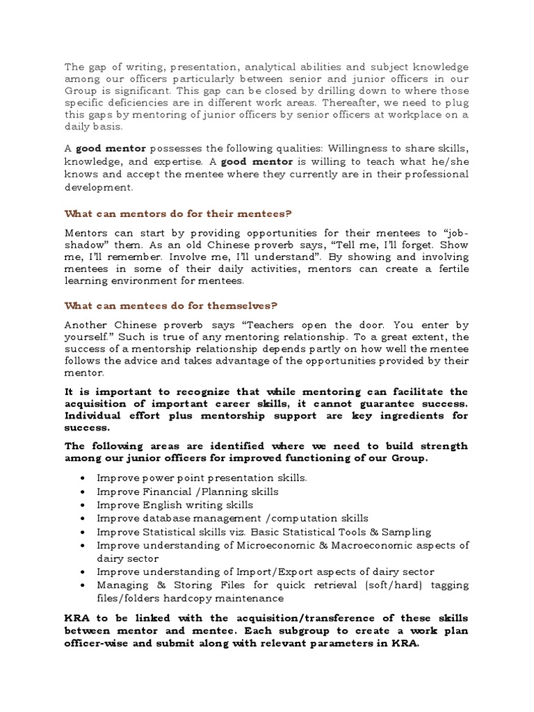 What Can Mentors Do For Their Mentees Pdf