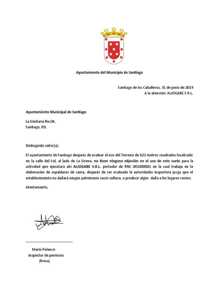 8Carta de No Objeccion PDF