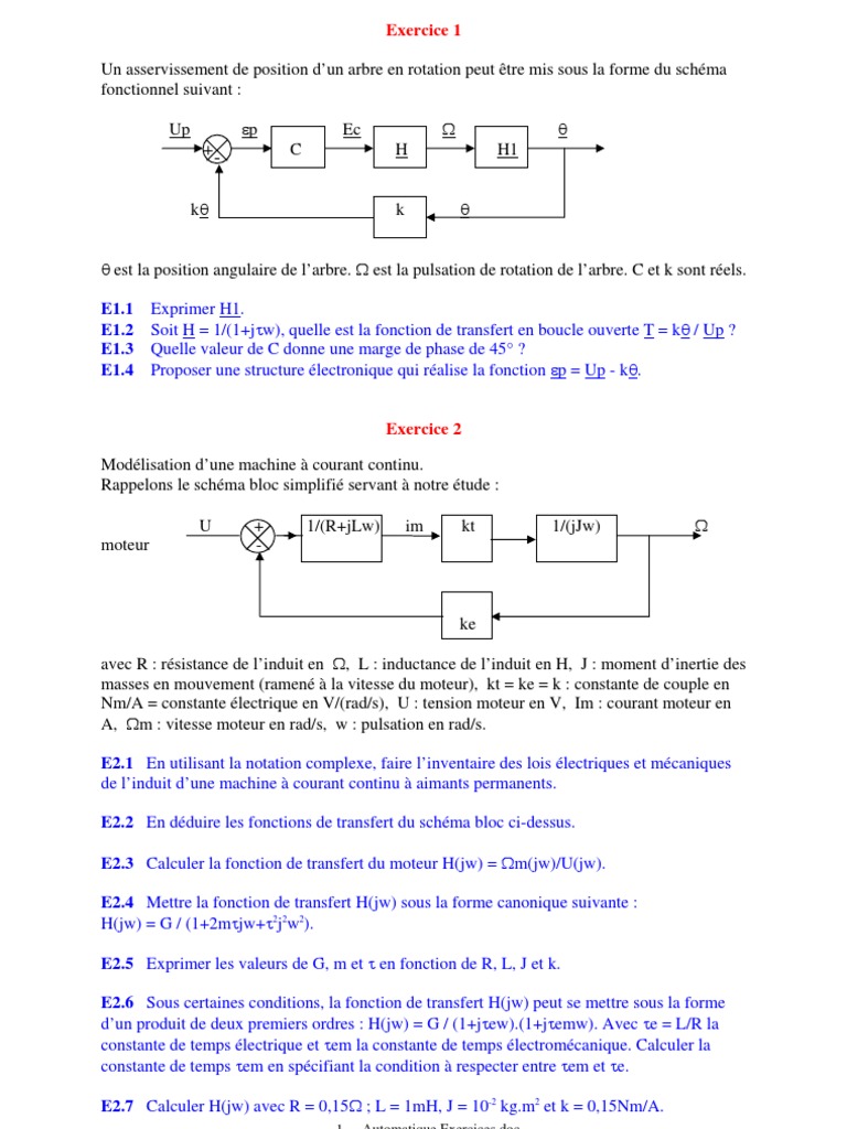Comment Effectuer Une étude Sur Un Schéma électrique D ali Exo Automatique Exercices | PDF | Automatisation | Générateur électrique