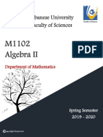 M1102 Algebra II: Lebanese University Faculty of Sciences