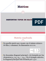 MATRICES Distintos Tipos PRIMERA CLASE