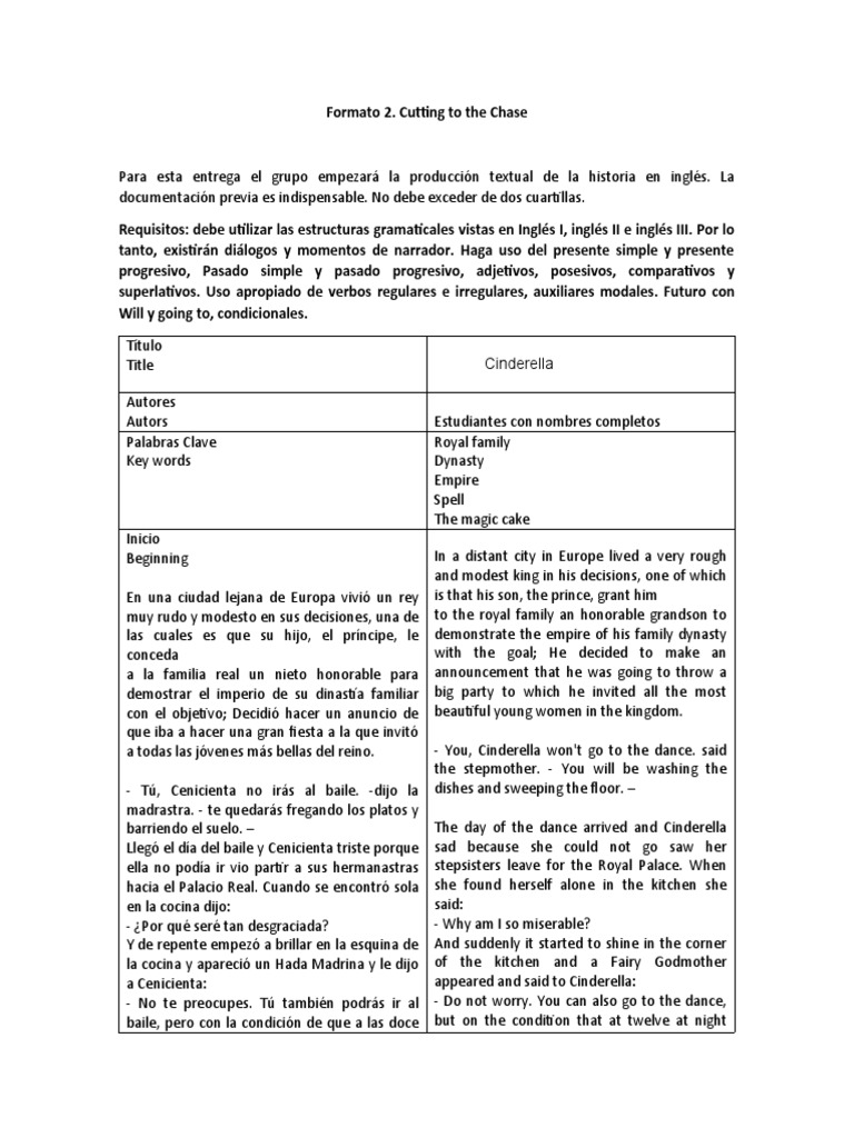 Cuento Ingles | PDF | Cenicienta