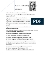 Guía de Preguntas Sobre El Libro El Origen de La Vida, de Alexander Ivanovich Oparin