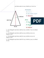 Datos de triángulos: bases, lados y alturas