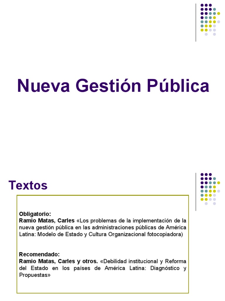 Nueva Gestión Pública | PDF | Administración Pública | Estado (política)
