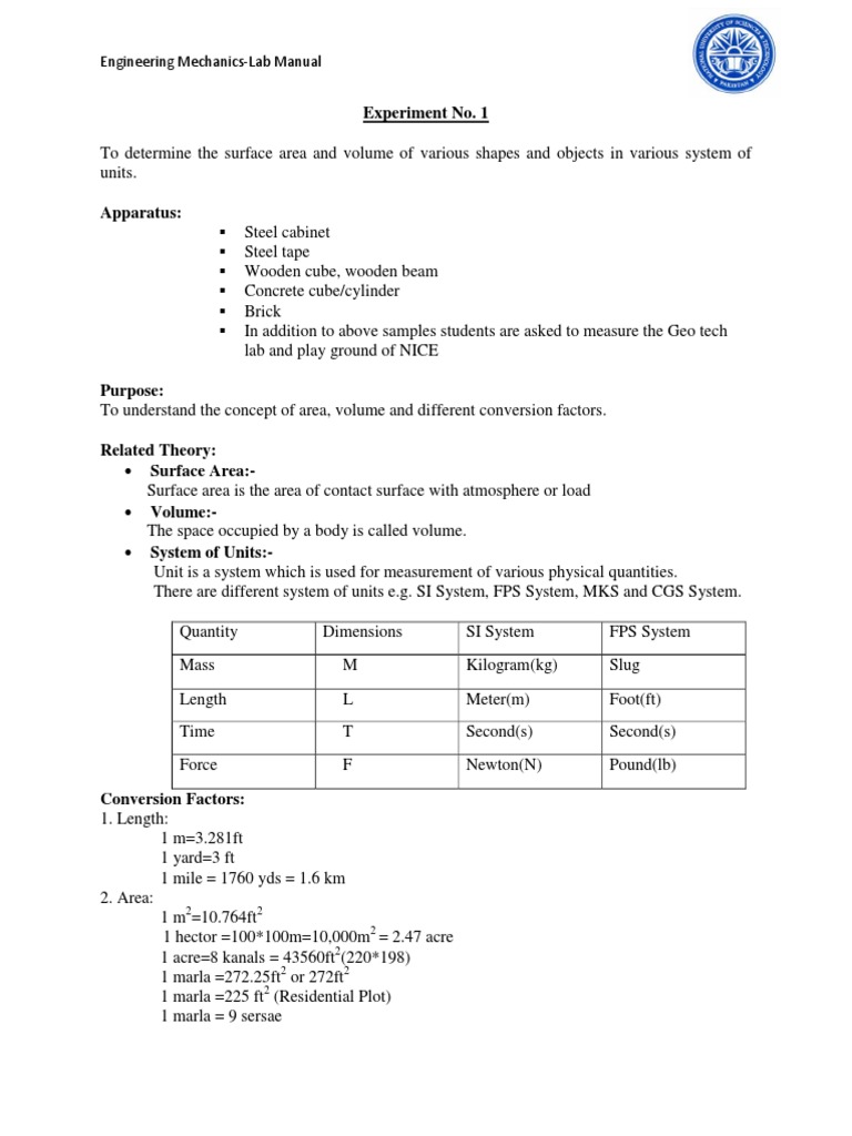 Engineering Mechanics Lab Manual | PDF | Friction | Crane (Machine)