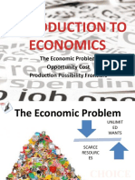 Introduction To Economics: The Economic Problem Opportunity Cost Production Possibility Frontiers