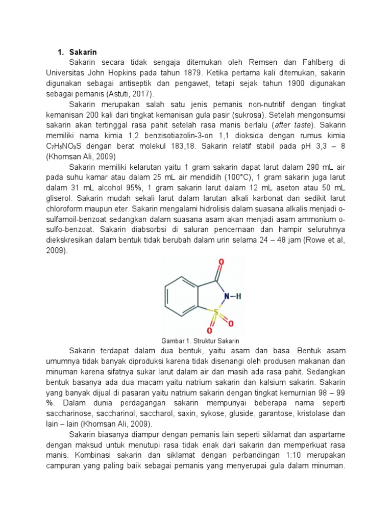 Sakarin dan Siklamat: Pemanis Buatan | PDF | Kesehatan Holistik