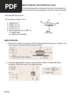 D'alembert's Principle and Centrifugal Force