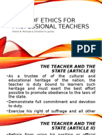 Code of Ethics For Professional Teachers: Arlene R. Remulla & Christien P. Leynes