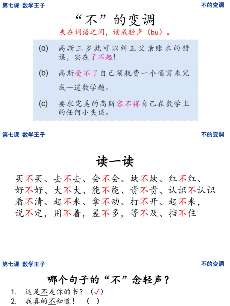 4 不的变调 PDF | PDF