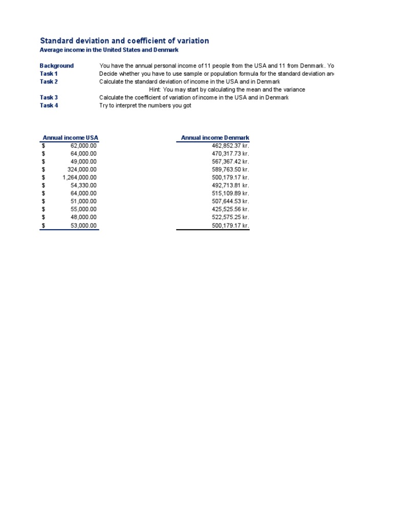 Standard Deviation & Coefficient of Variation | PDF