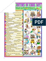 Daily Routines On School Days - Interactive Worksheet PDF