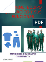 Equipo Quirurgico Uniforme y Sus Funciones