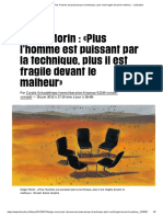 Edgar Morin _ «Plus l’homme est puissant par la technique, plus il est fragile devant le malheur» - Libération