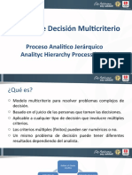 Análisis de Decisión Multicriterio: Proceso Analítico Jerárquico Analityc Hierarchy Process (AHP)
