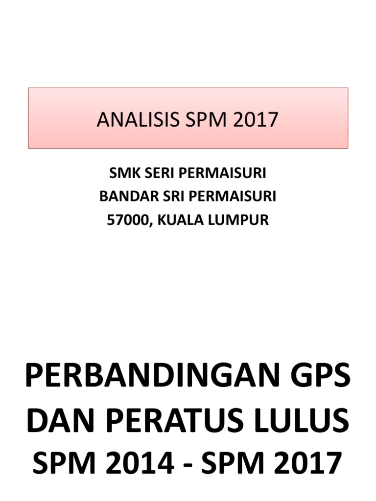 SPM 2017 Subject Performance Analysis | PDF