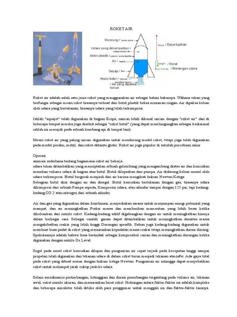 Prinsip dan Cara Kerja Roket Air | PDF | Teknologi & Rekayasa