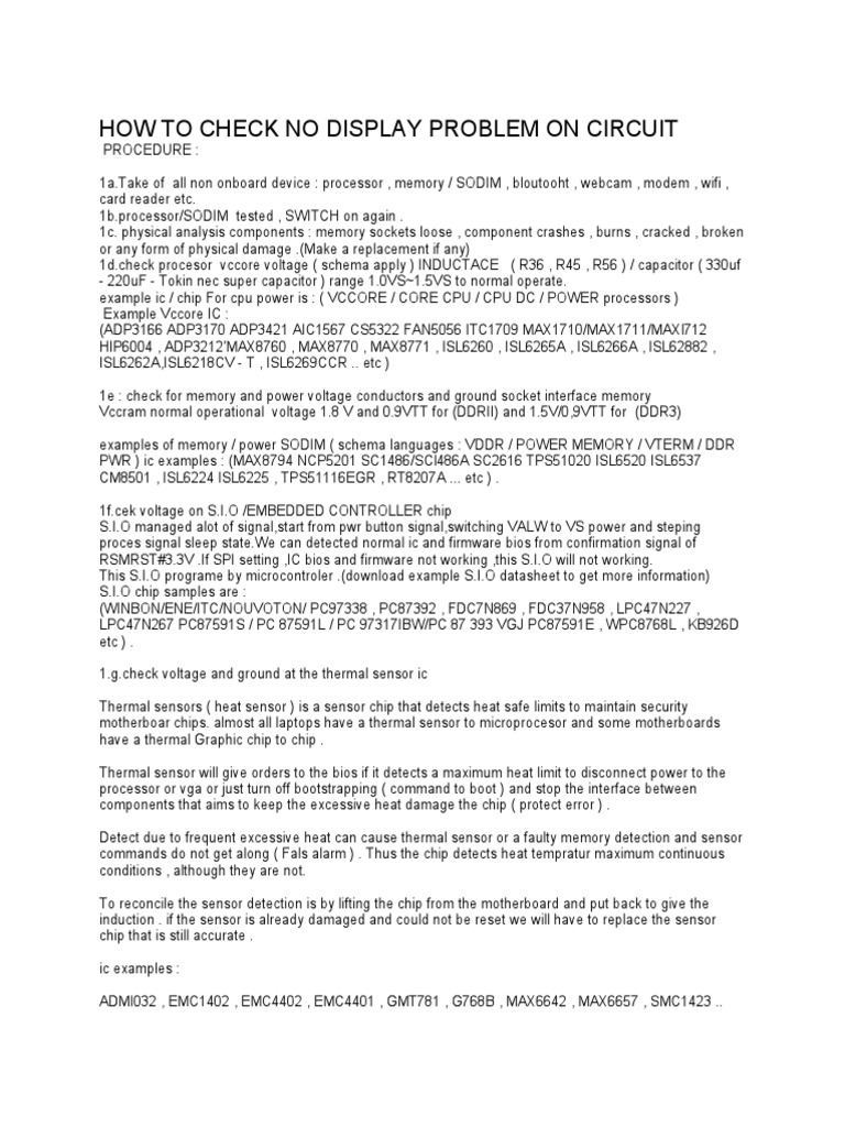 Troubleshooting No Display Issues | PDF | Central Processing Unit ...