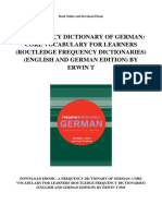 A Frequency Dictionary of German Core Vocabulary For Learners Routledge Frequency Dictionaries English and German Edition by Erwin T
